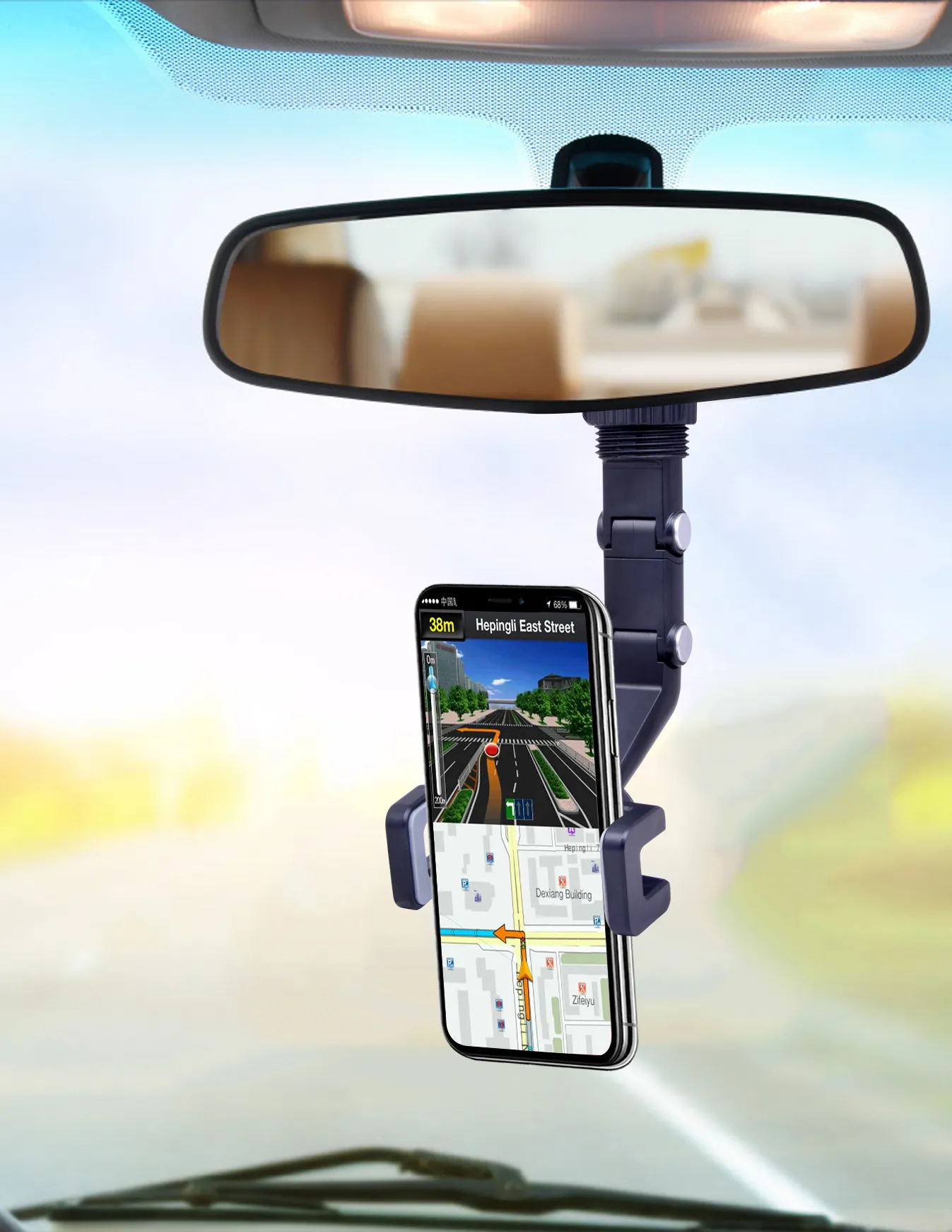 Car Rearview Mirror Hanging Phone Mount