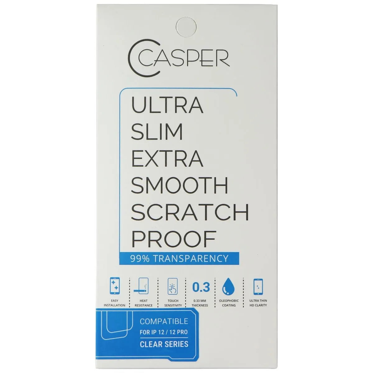 Casper Clear Series Ultra Slim Screen Protector for iPhone 12/12 Pro - Clear