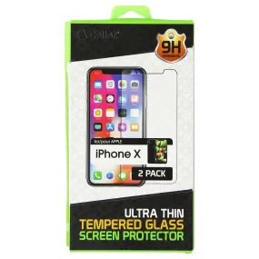 Cellet Tempered Glass Screen Protector, Compatible for Apple iPhone X 2-Pack