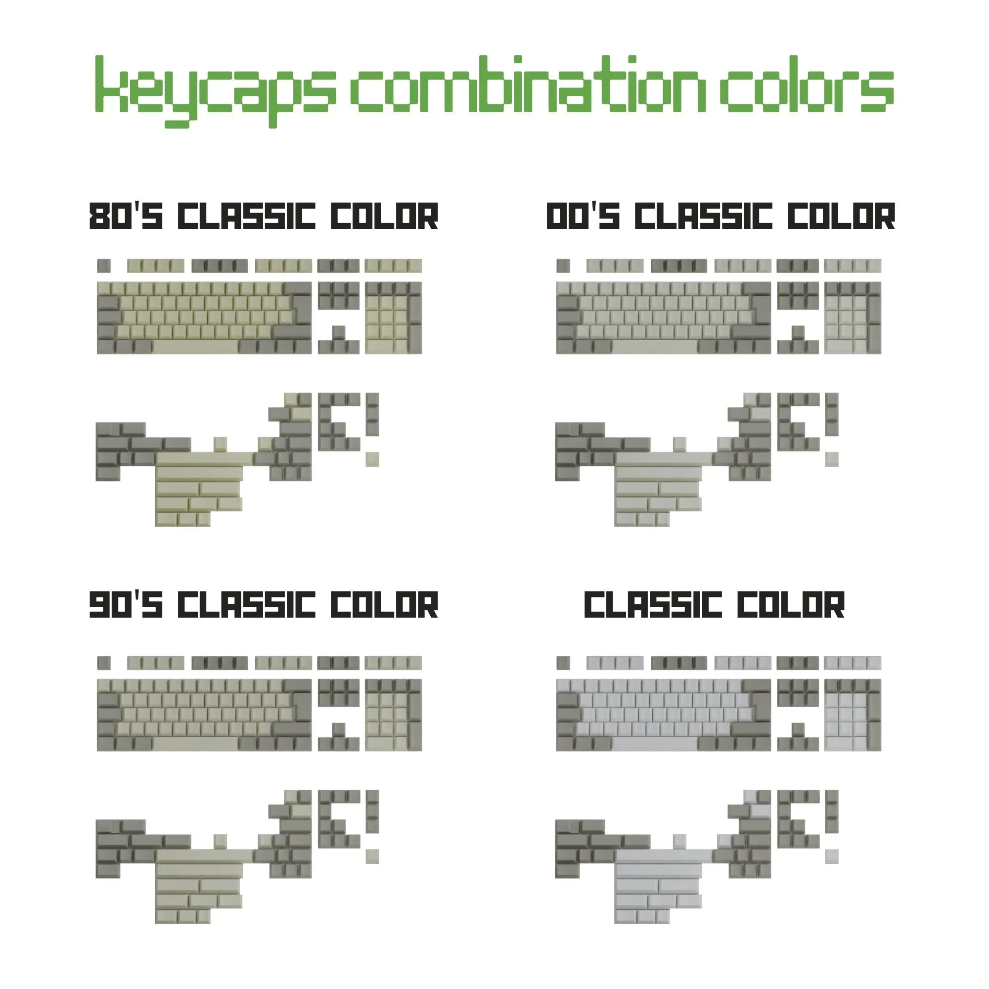 Colemak Classic Vintage Keycaps Set | Retro Keycaps