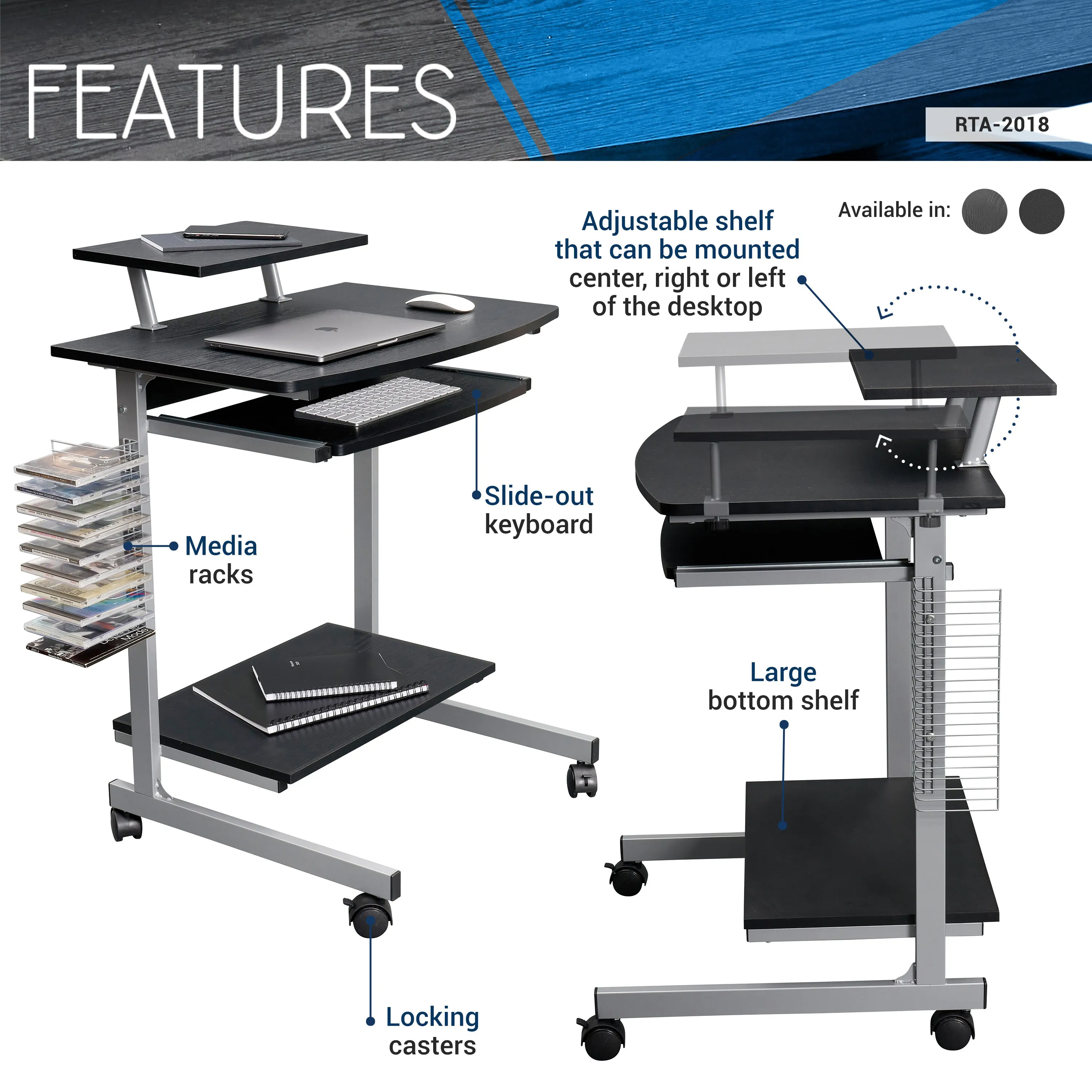 Compact Computer Cart With Storage