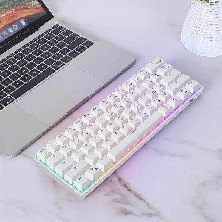 Compact RK61 Mechanical Keyboard with RGB Backlight - 61 Keys, 3 Connection Modes (Bluetooth/USB/2.4G), Red Switch, Perfect for Gaming and Typing