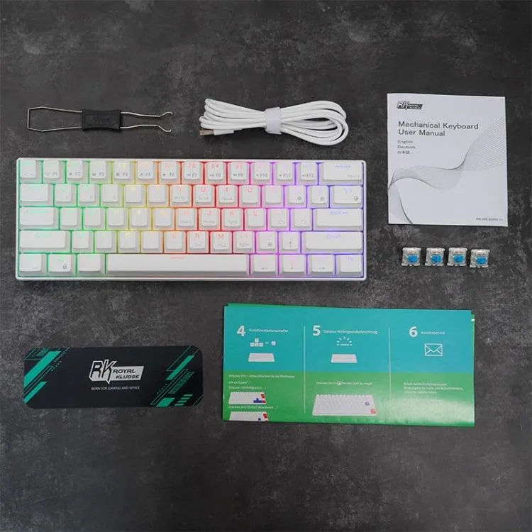 Compact RK61 Mechanical Keyboard with RGB Backlight - 61 Keys, 3 Connection Modes (Bluetooth/USB/2.4G), Red Switch, Perfect for Gaming and Typing