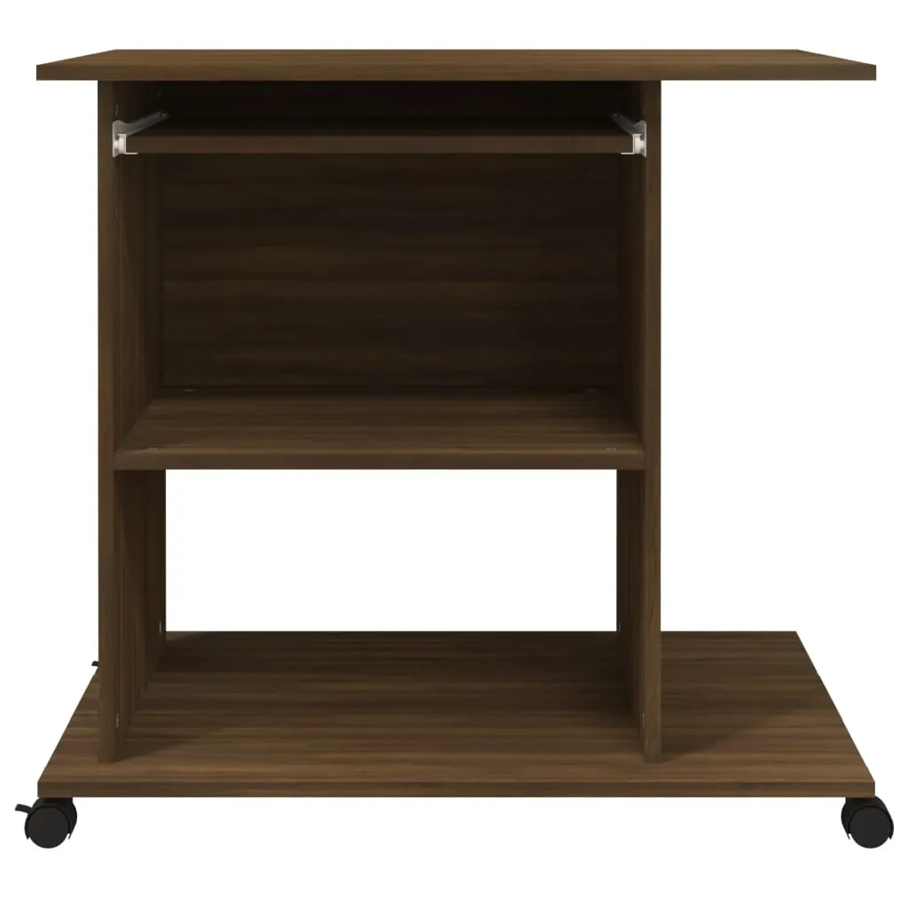 Computer Desk Brown Oak 80x50x75 cm Engineered Wood