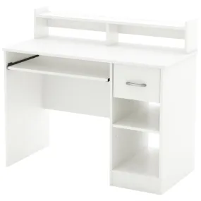 Contemporary Home Office Computer Desk in White Wood Finish