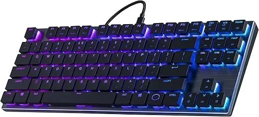 Cooler Master SK-630-GKLR1-US Tenkeyless Mechanical Keyboard with Cherry MX Low Profile Switches in Brushed Aluminum Design