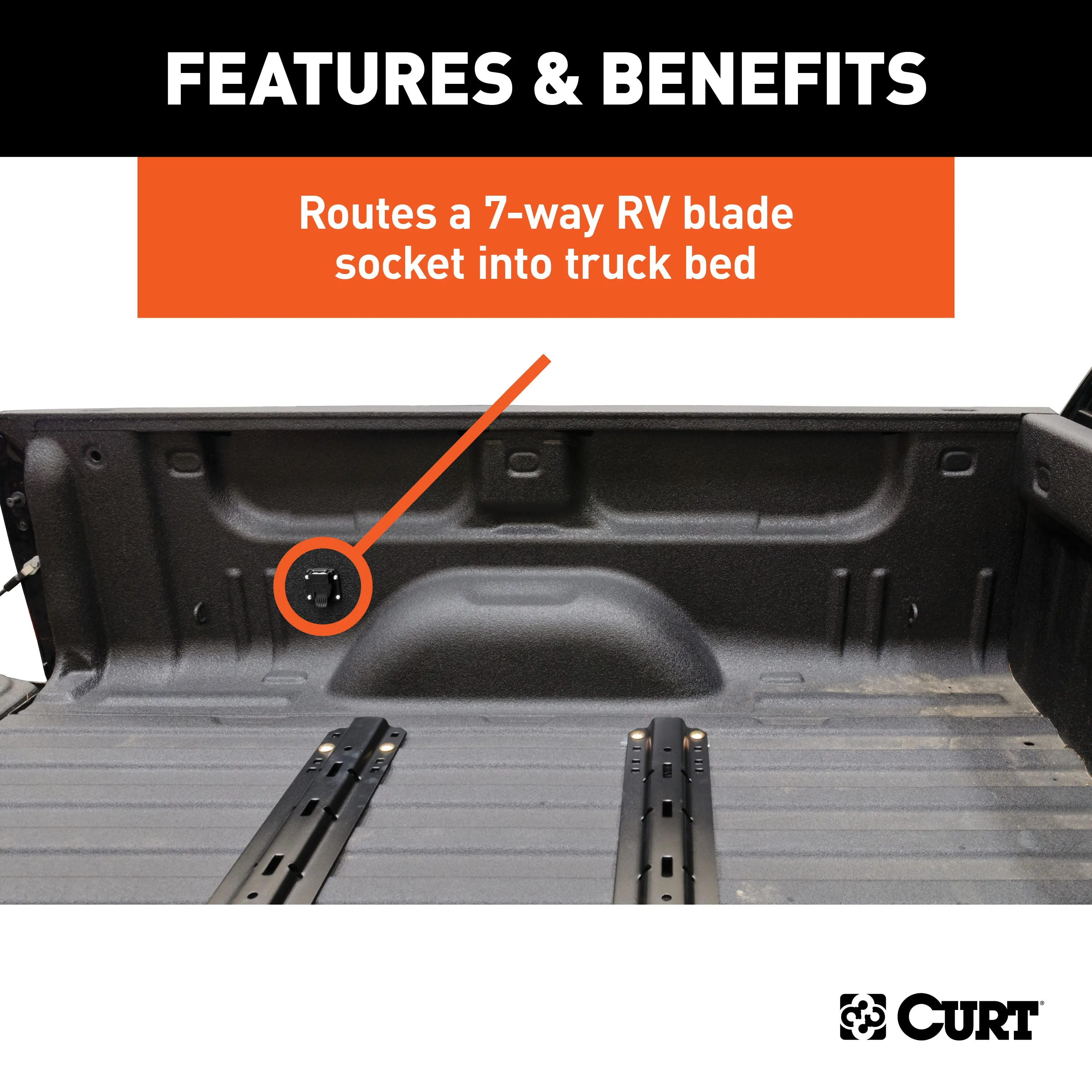 CURT 56080 CURT 56080 7-Foot Vehicle-Side Truck Bed 7-Pin Trailer Wiring Harness Extension