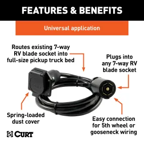 CURT 56080 CURT 56080 7-Foot Vehicle-Side Truck Bed 7-Pin Trailer Wiring Harness Extension