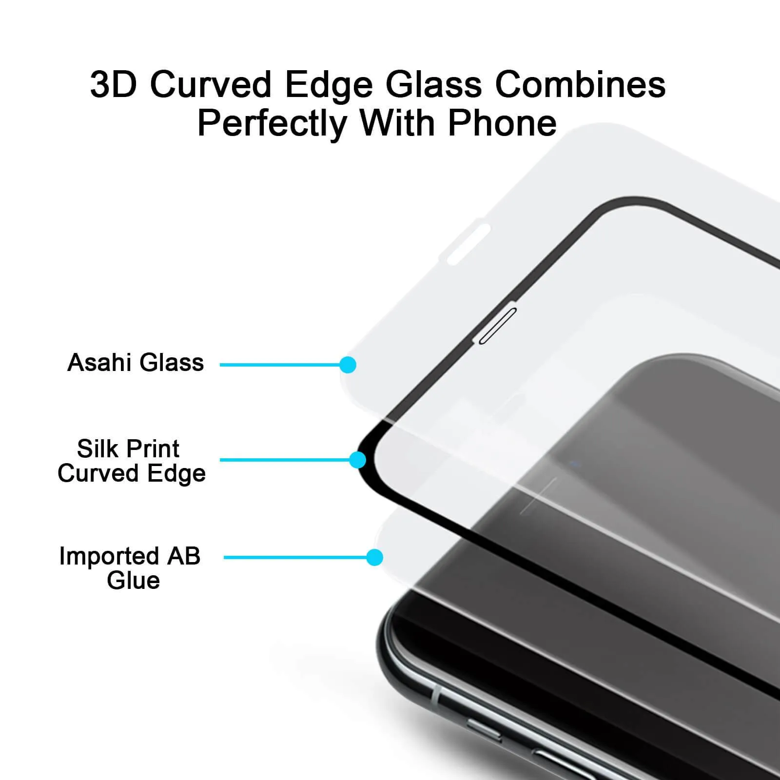 Curved Tempered Glass Screen Protector for iPhone 11 Pro