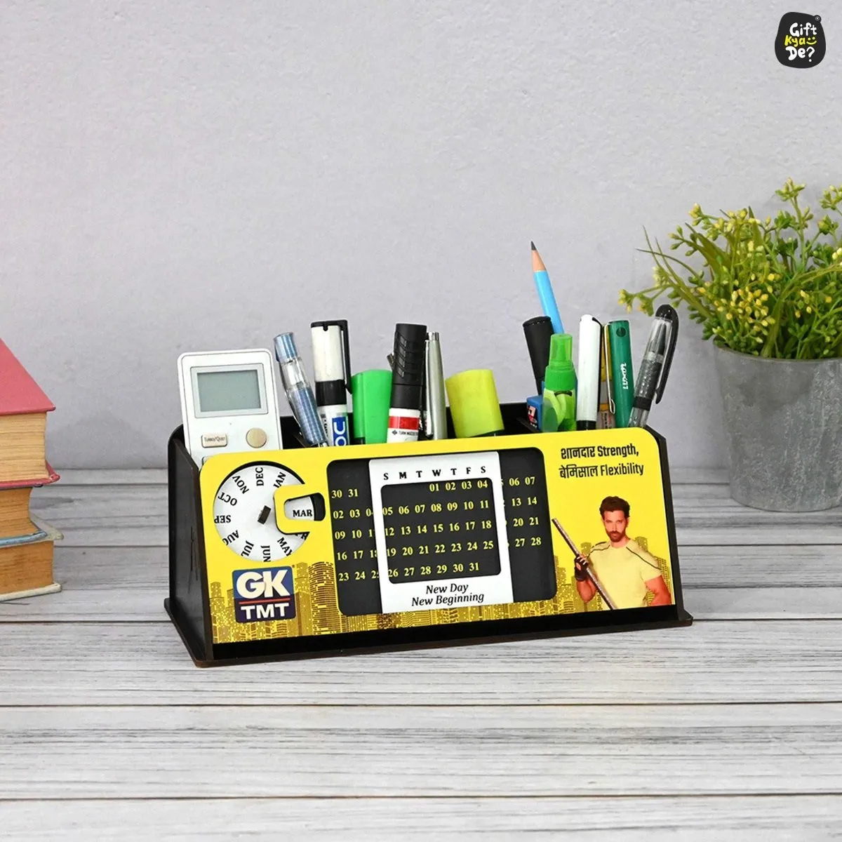 Customize Desk Organizer With Lifetime Calendar | Customized Product For Brand | Corporate Gift