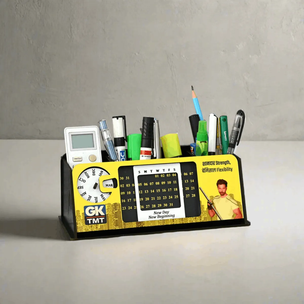 Customize Desk Organizer With Lifetime Calendar | Customized Product For Brand | Corporate Gift