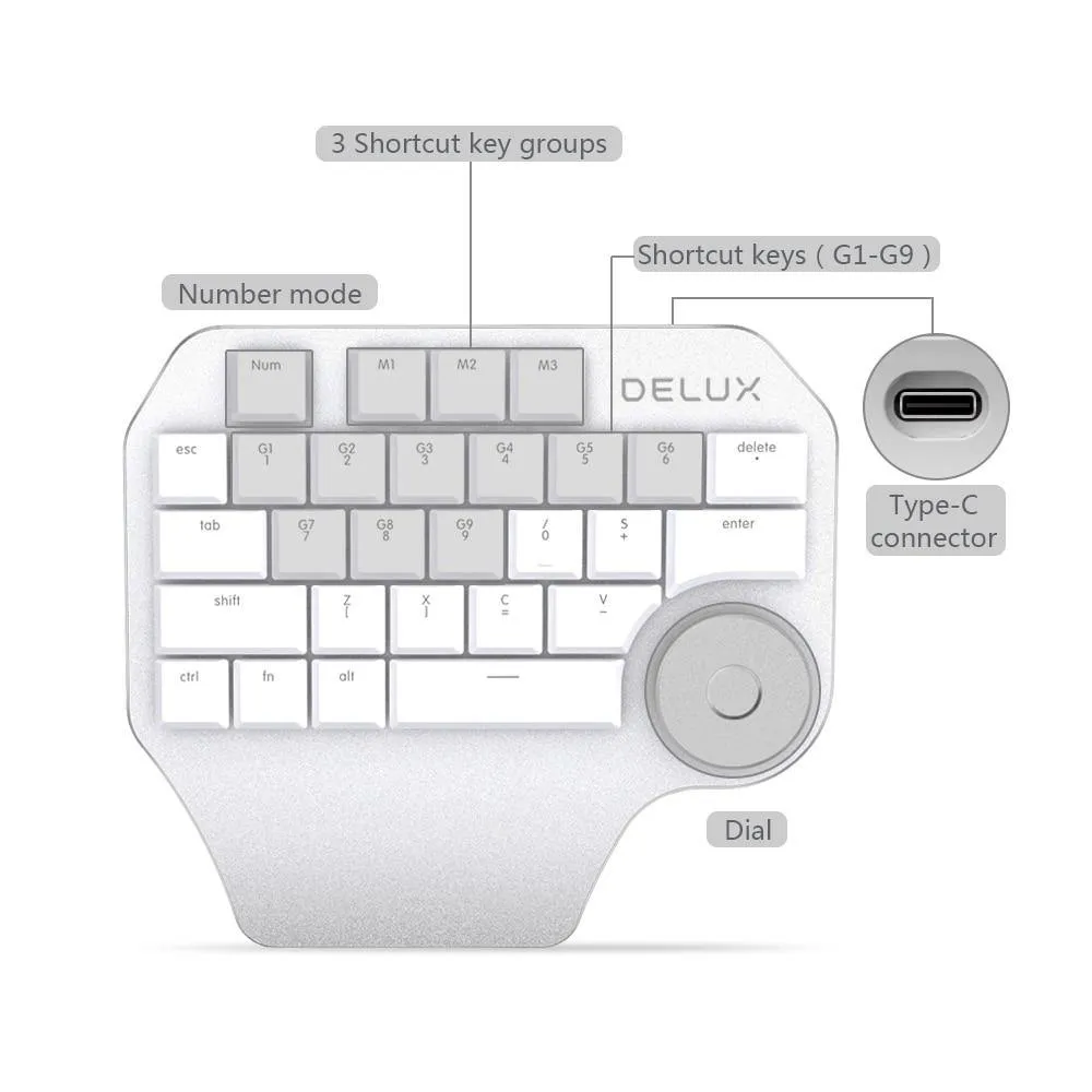 Delux T11 Mini Keyboard With Smart Dial: Mechanical Keyboard with Customisable Keys, Ideal for Creators and Gamers