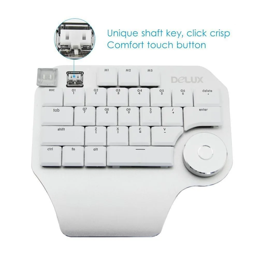 Delux T11 Mini Keyboard With Smart Dial: Mechanical Keyboard with Customisable Keys, Ideal for Creators and Gamers