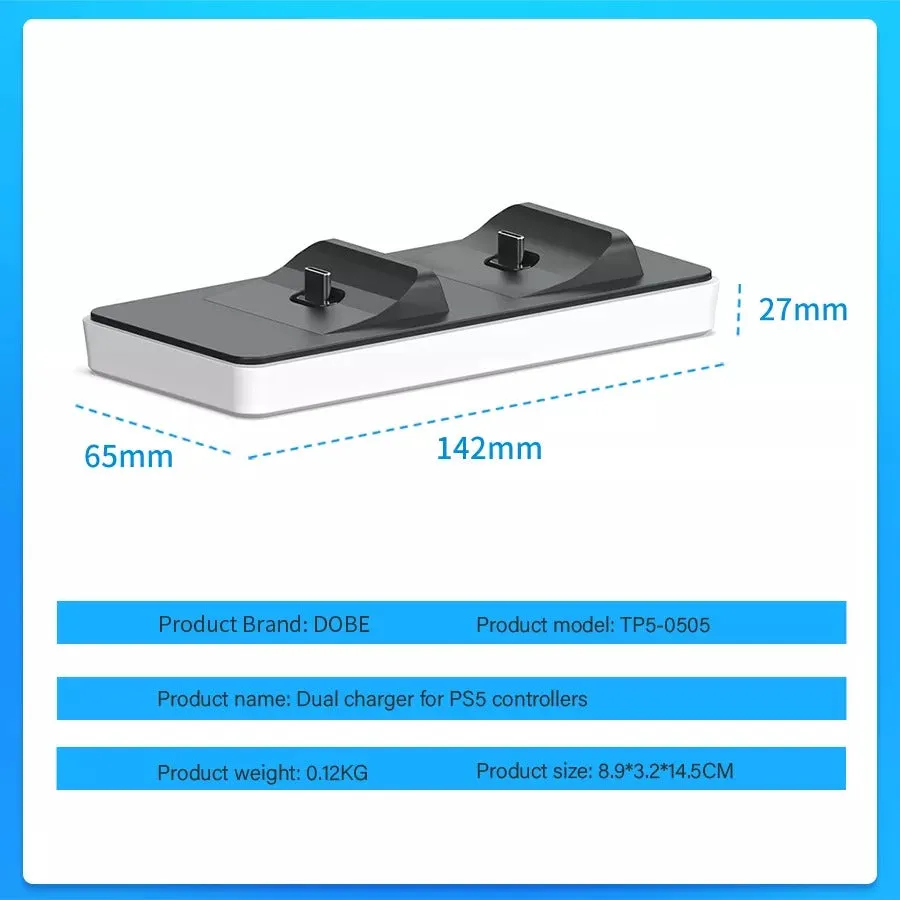 DOBE Dual Charging Dock for Sony Playstation 5 Wireless Controller