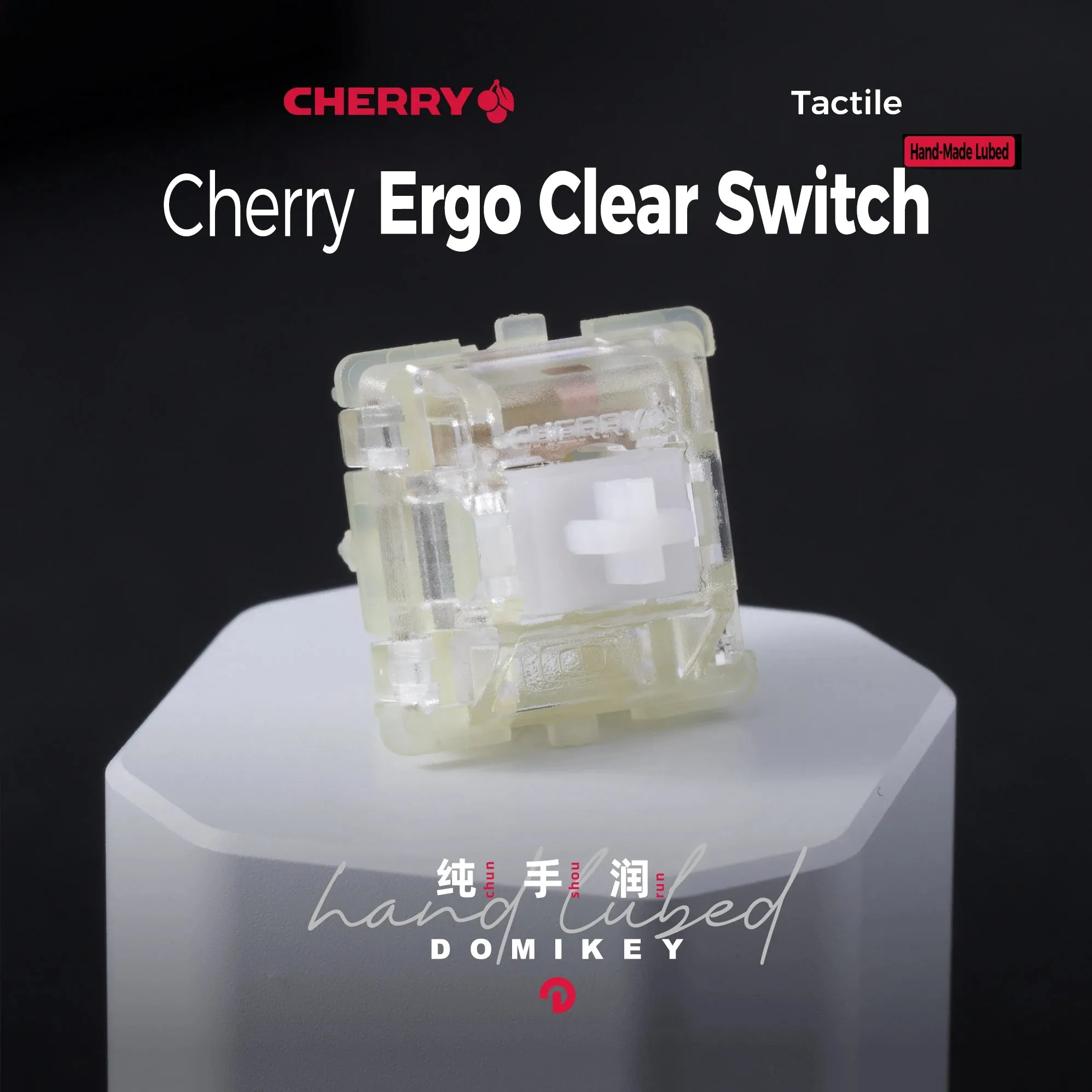 Domikey Cherry MX RGB ERGO Clear Switch Tactile SMD RGB 40g 55g Switch for mechanical keyboard Milky White Clear Hand Lubed