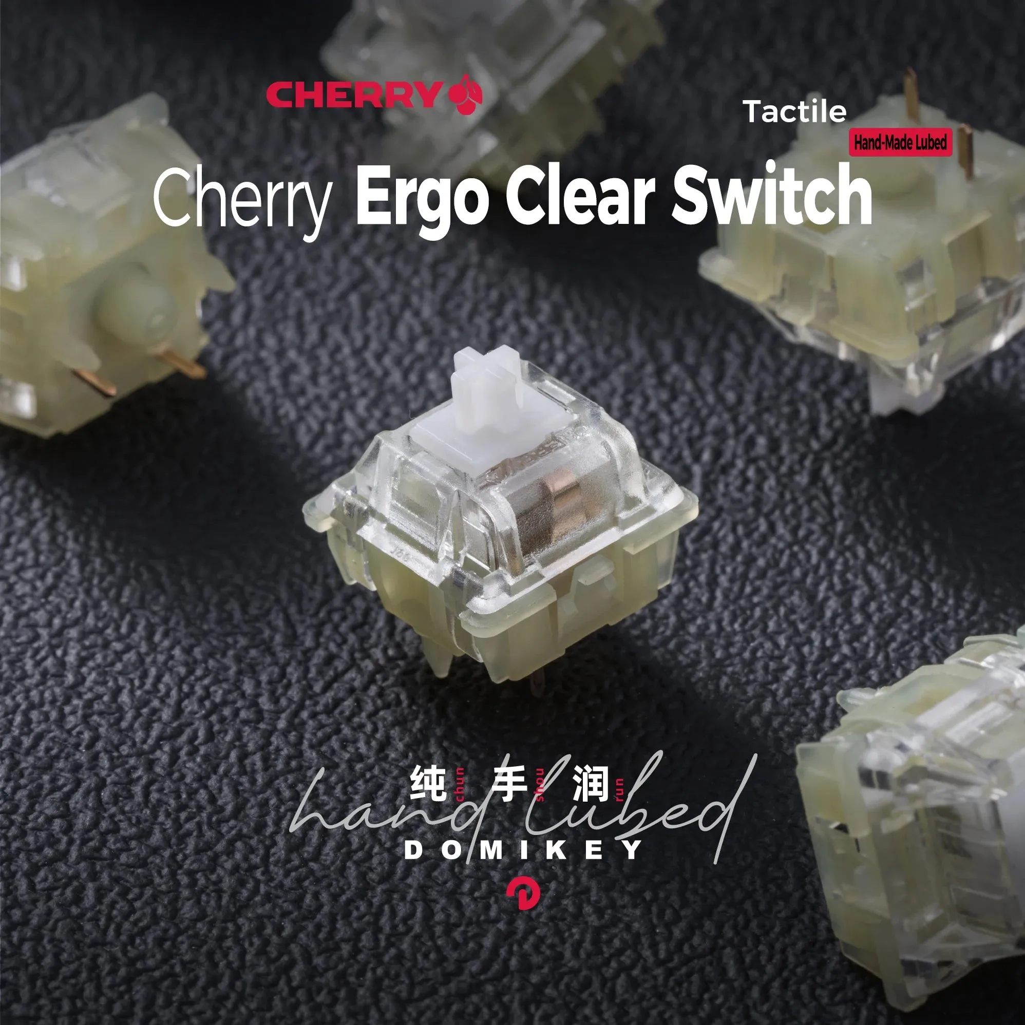 Domikey Cherry MX RGB ERGO Clear Switch Tactile SMD RGB 40g 55g Switch for mechanical keyboard Milky White Clear Hand Lubed