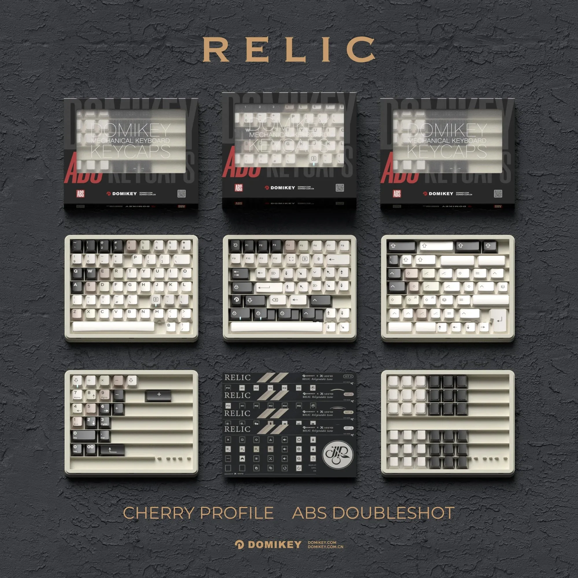 Domikey Relic Cherry profile ABS doubleshot Keycaps