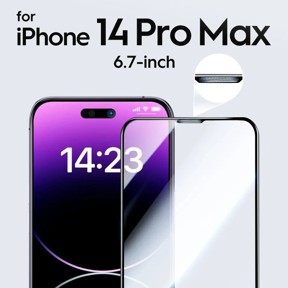 Dust Proof Receiver Tempered Glass Screen Protector For iPhone 14 13 12 11 Pro Max X XS XR 13 12 mini Full Cover HD