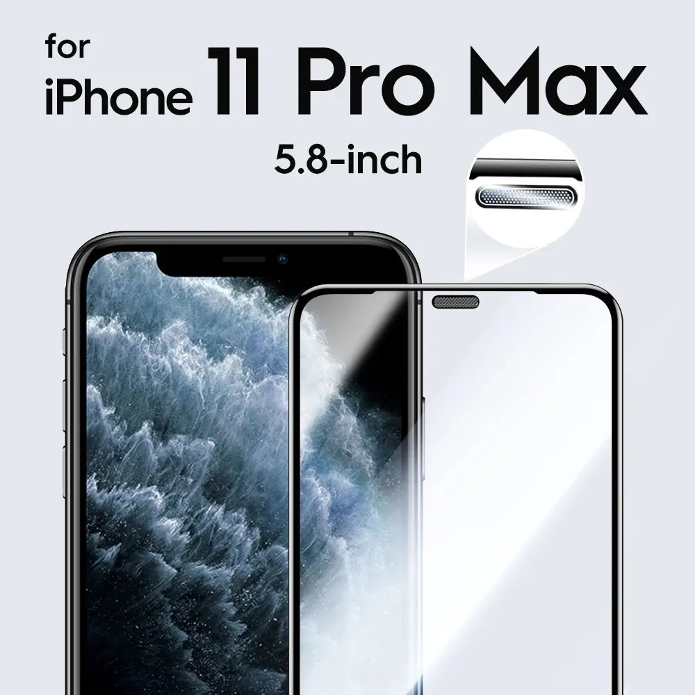 Dust Proof Receiver Tempered Glass Screen Protector For iPhone 14 13 12 11 Pro Max X XS XR 13 12 mini Full Cover HD