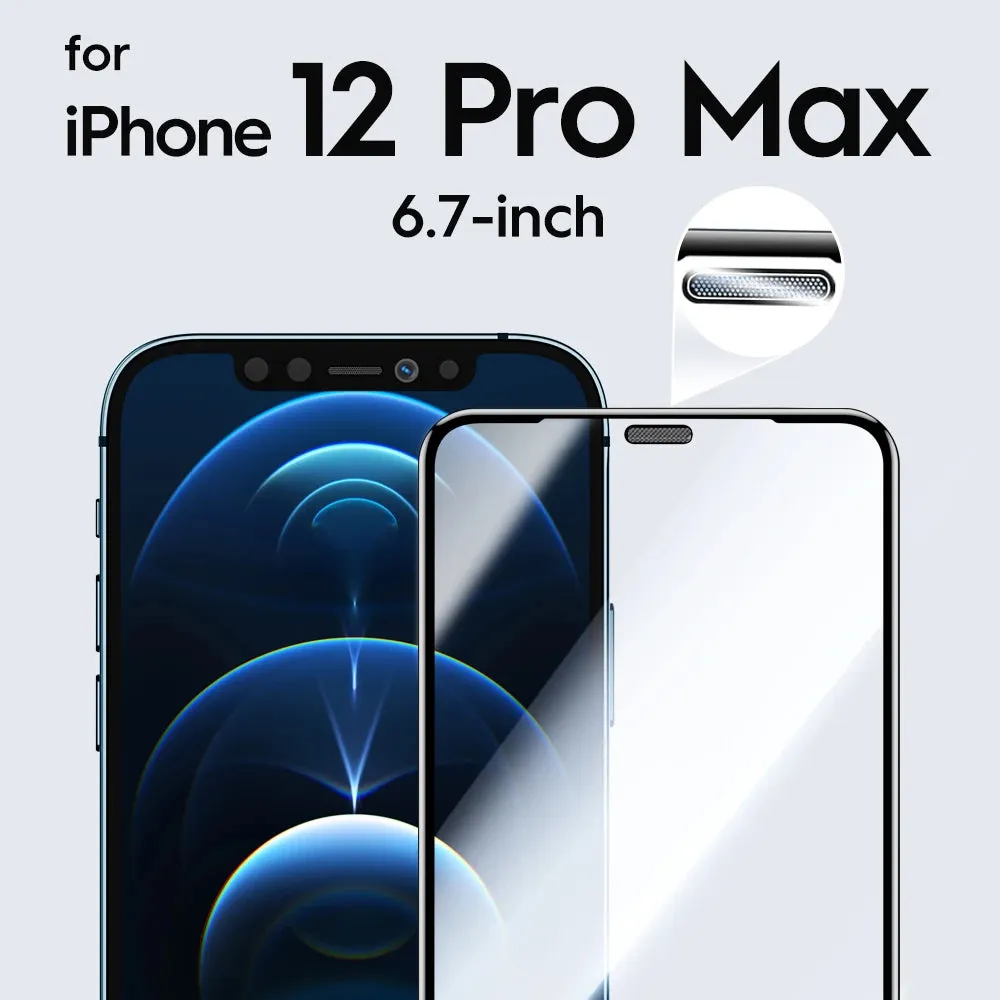 Dust Proof Receiver Tempered Glass Screen Protector For iPhone 14 13 12 11 Pro Max X XS XR 13 12 mini Full Cover HD