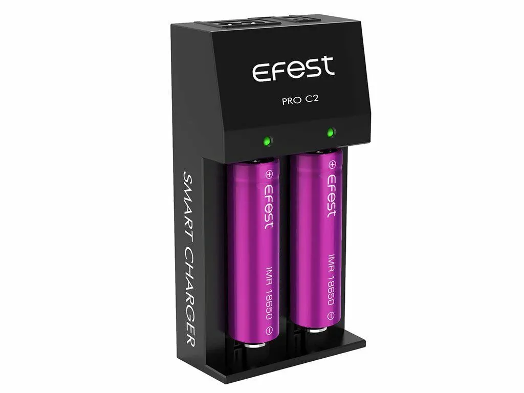 EFEST PRO C2 BATTERY - SMART CHARGER - 17670, 18350, 18500, 18650, 20700, 22650