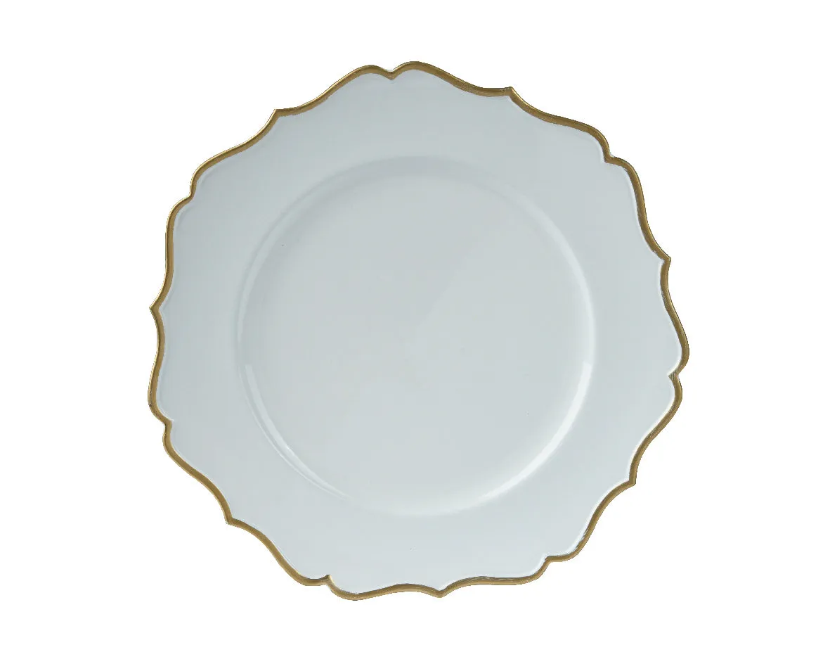 Elegant cream and gold fluted edge charger plate