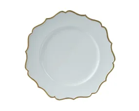 Elegant cream and gold fluted edge charger plate