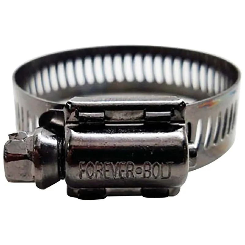 FOREVERBOLT 13/16 in to 1-1/2 in. SAE 16 Black Hose Clamp Stainless Steel Band