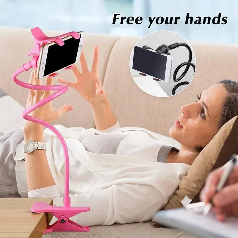 Gooseneck Phone Holder: Flexible Hands-Free Clip for Bed, Desk - Premium Bracket Stand