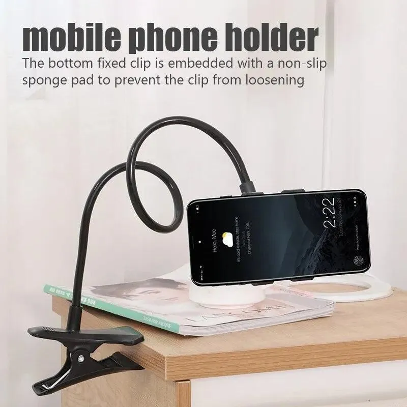 Gooseneck Phone Holder: Flexible Hands-Free Clip for Bed, Desk - Premium Bracket Stand