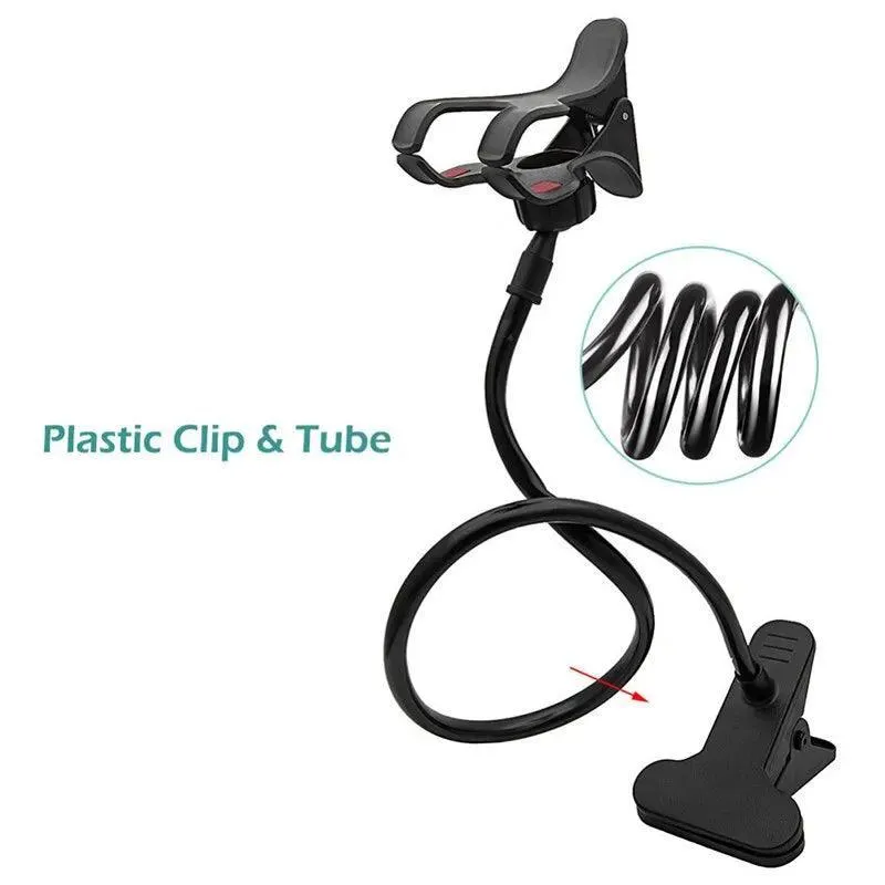 Gooseneck Phone Holder: Flexible Hands-Free Clip for Bed, Desk - Premium Bracket Stand