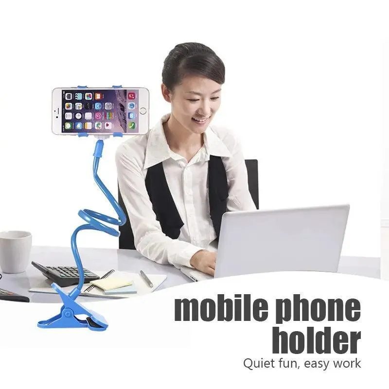 Gooseneck Phone Holder: Flexible Hands-Free Clip for Bed, Desk - Premium Bracket Stand