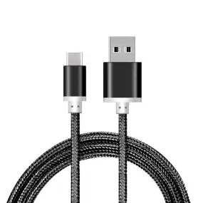 Heavy Duty Braided USB-Type C 3.1 Data Sync & charge Cable - 1M Black