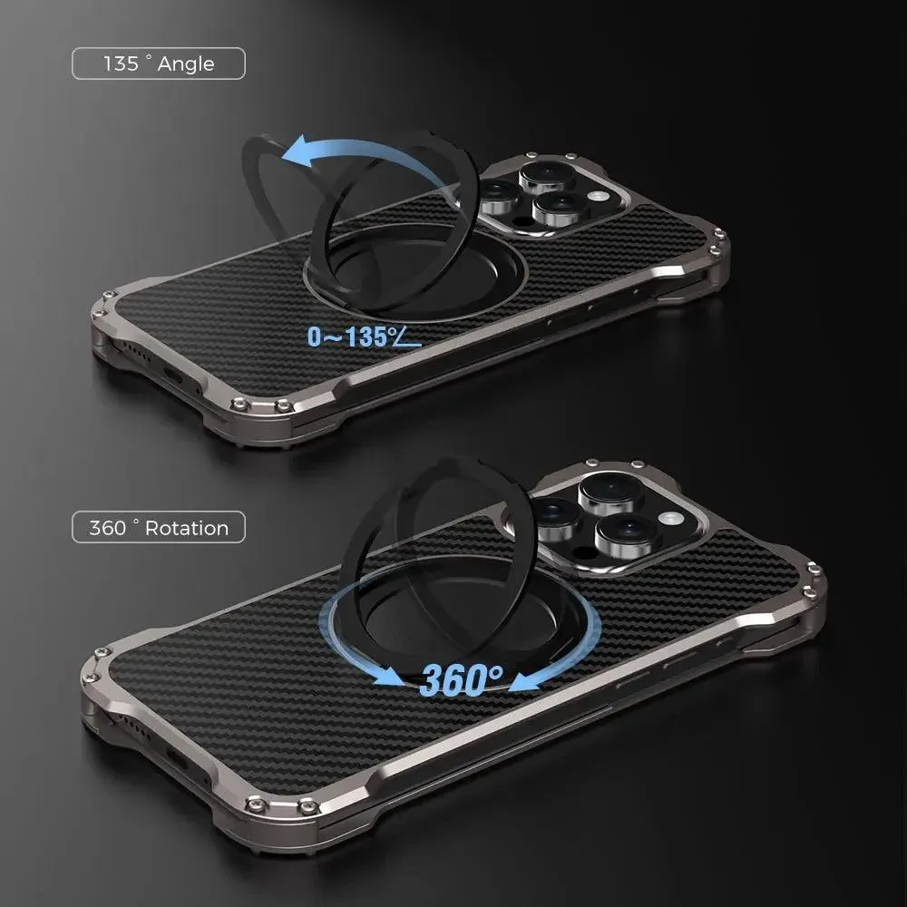 Heavy Duty Metal Stand Phone Case For Iphone