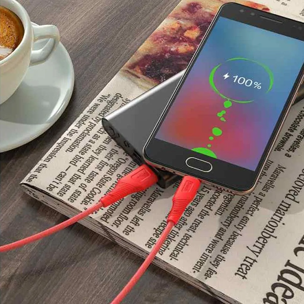 HOCO X58 Airy silicone charging data cable for Micro - red