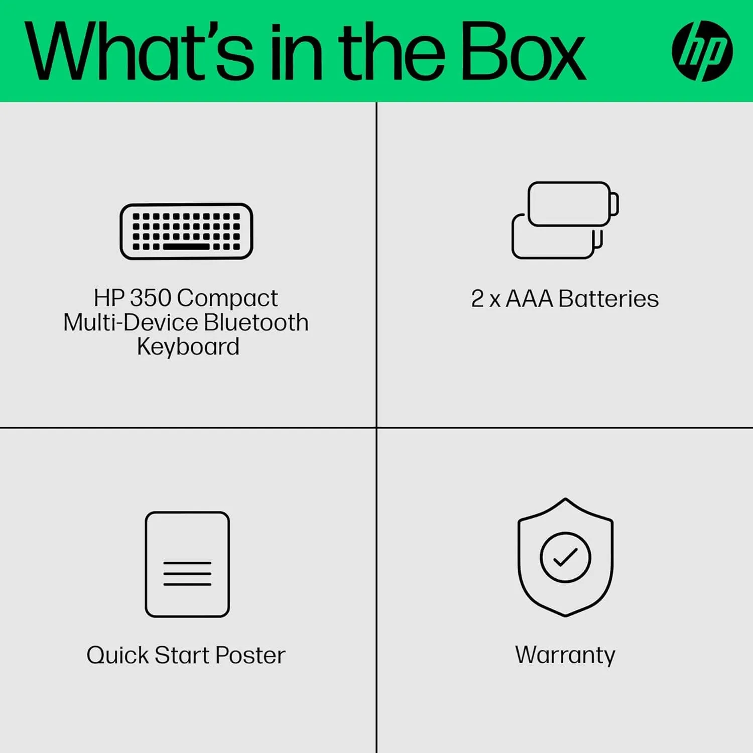 HP 350 Compact Bluetooth Keyboard, White, Connect up to 3 Devices via Bluetooth 5.2, Multi-OS, with SMART Shortcuts, Dictation and Emoji Keys, Recycled Materials