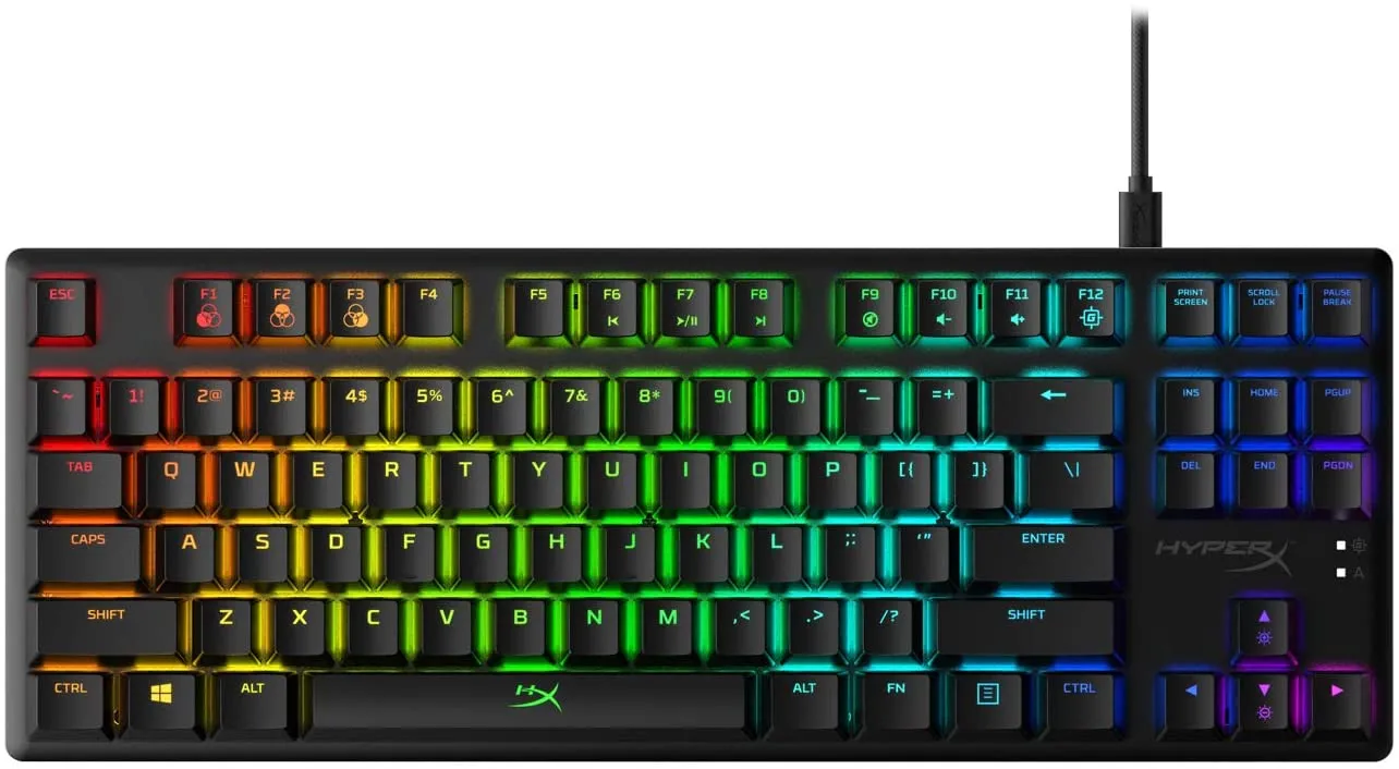 HyperX HX-KB7RDX-US Alloy Core - Tenkeyless Mechanical Gaming Keyboard, Software Controlled Light & Macro Customization, Compact Form Factor, RGB LED Backlit, Linear HyperX Red Switch