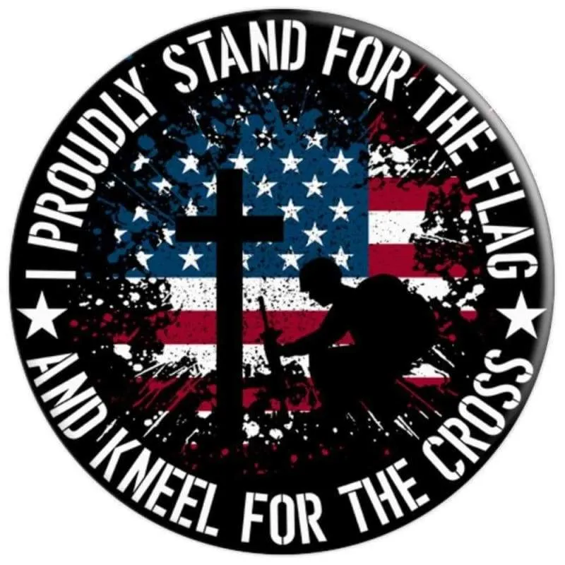 I Proudly Stand For The Flag Kneel For The Cross PopSockets Grip and Stand for Phones and Tablets