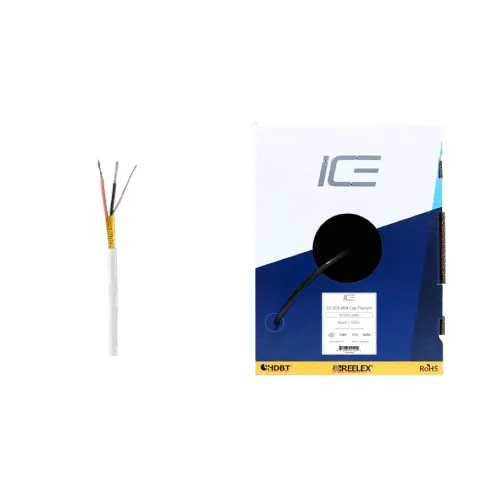 Ice Cable 22-2OS/MC/P/WHT 22-2 OS Mid Cap Cable Plenum - 1000ft Box (White)