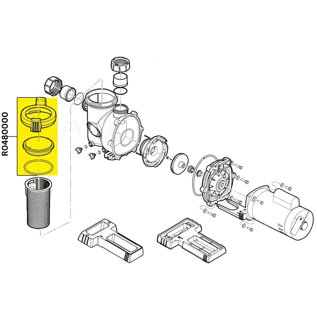 Jandy Lid With Locking Ring Assembly For FloPro Pumps | R0480000