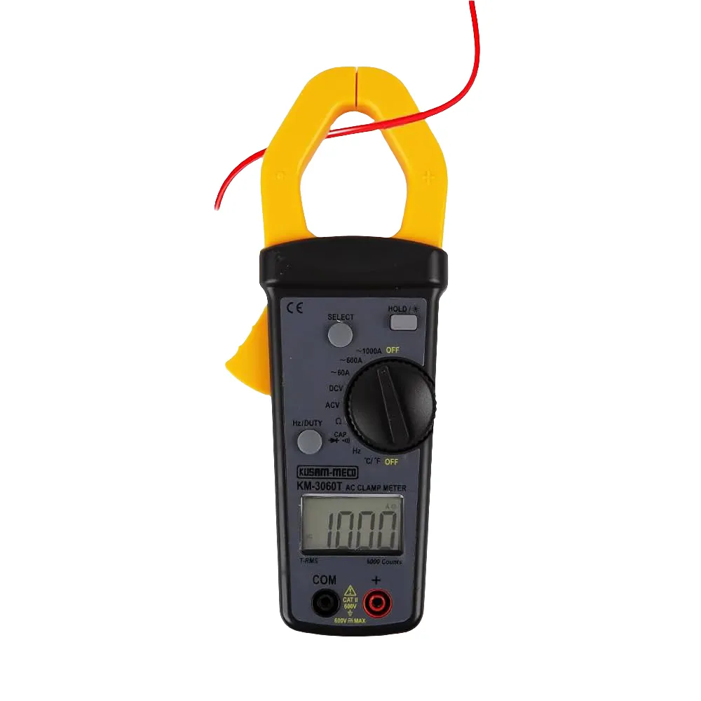 Kusam Meco KM3060T Digital Clamp Meter - 1000A AC, 5,999-Count Display, Non-Contact Voltage Detection