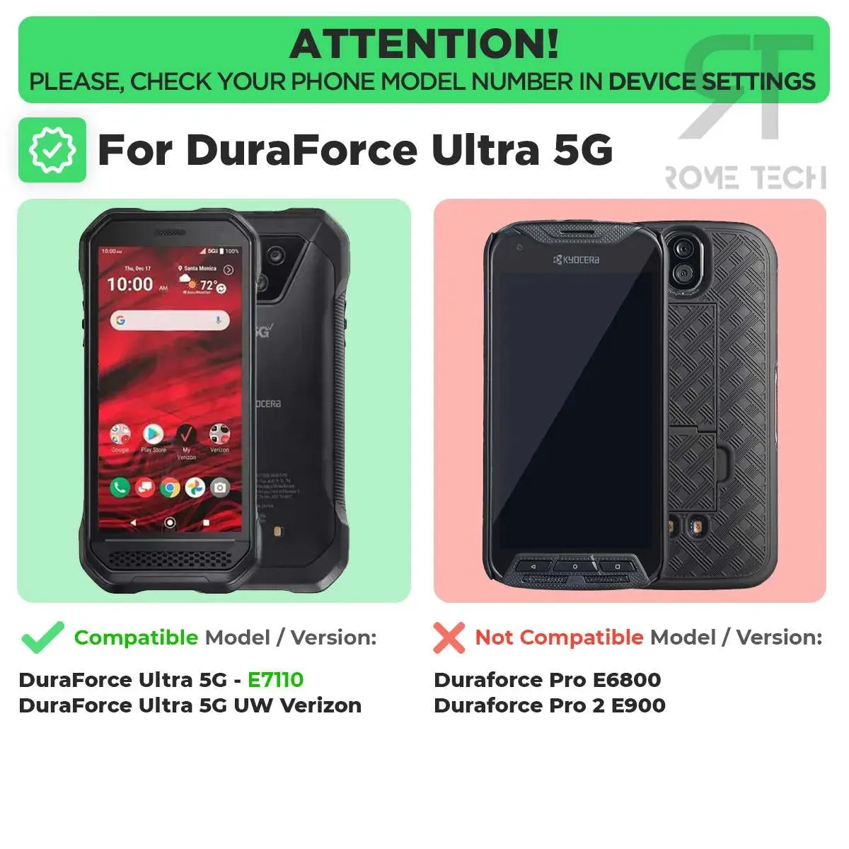 Kyocera DuraForce Ultra 5G UW Armor Case Kickstand & Magnetic Mount