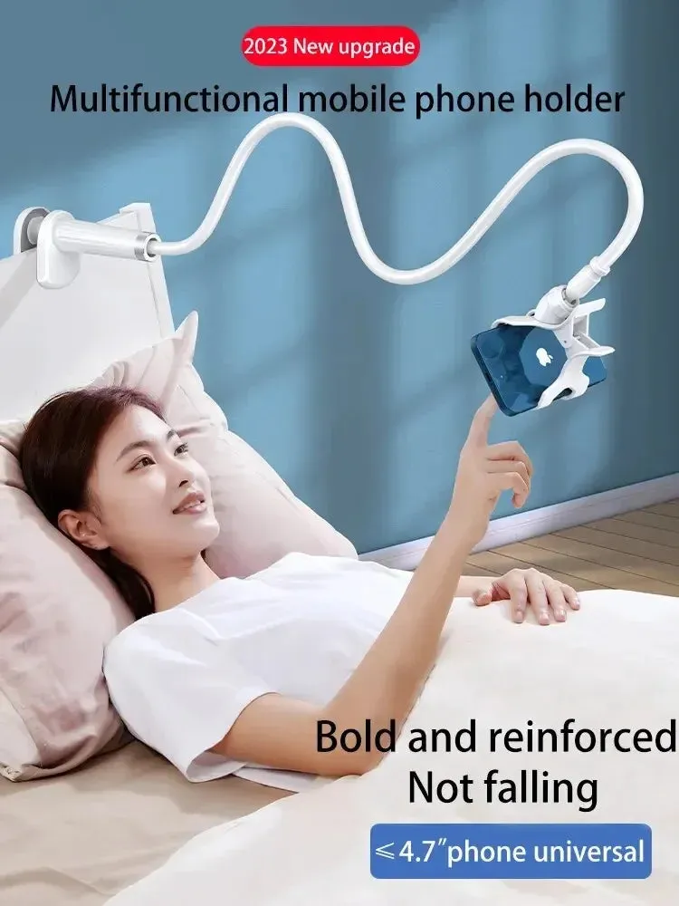 Lazy Bedside DesktopMobile Phone Clamp Bracket Flexible Long Arm Gooseneck Lazy Person Bracket With Handle Overhead Live Bracket