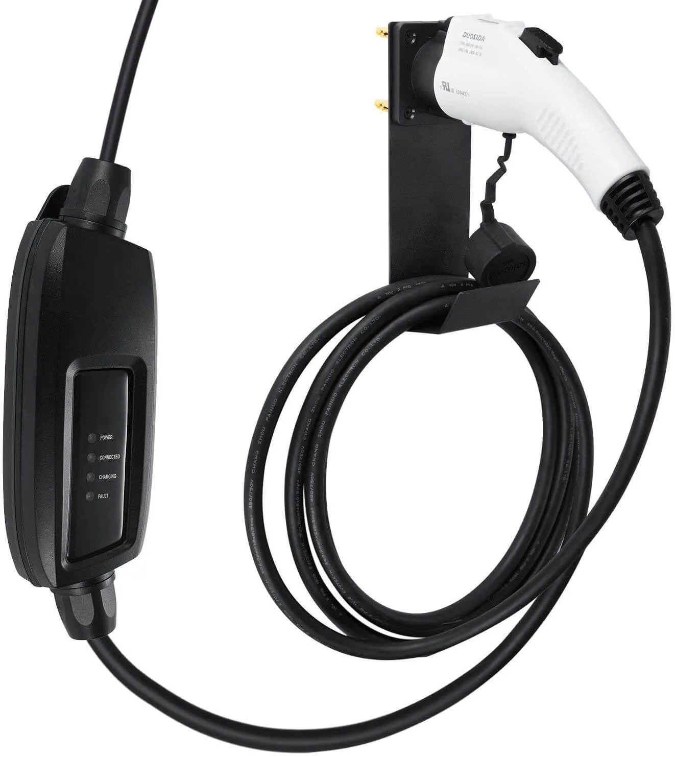 Lectron EV Charger Handle Dock and J-Hook for J1772 | Cord Organizer