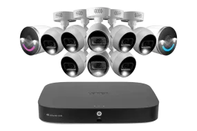 Lorex Fusion 4K 20-Channel (16 Wired and 4 Wi-Fi) 2TB DVR System with 8 Analog Active Deterrence Cameras and Two 4K Smart Security Lighting Indoor/Outdoor Wi-Fi Cameras