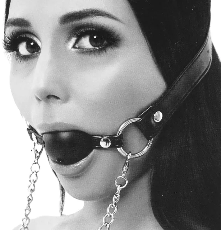 Lux Fetish Breathable Ball Gag with Adjustable Clamps