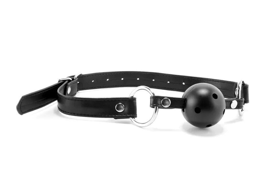 Lux Fetish Breathable Ball Gag with Adjustable Clamps