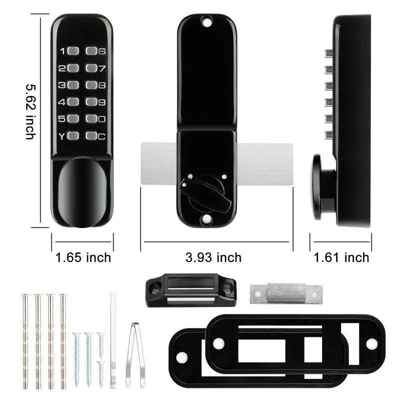 Mechanical Push Button Digital Lock with Holdback & Vertical Latch