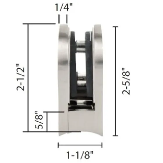 Medium | Round | Glass Clip for Round Post | Zinc