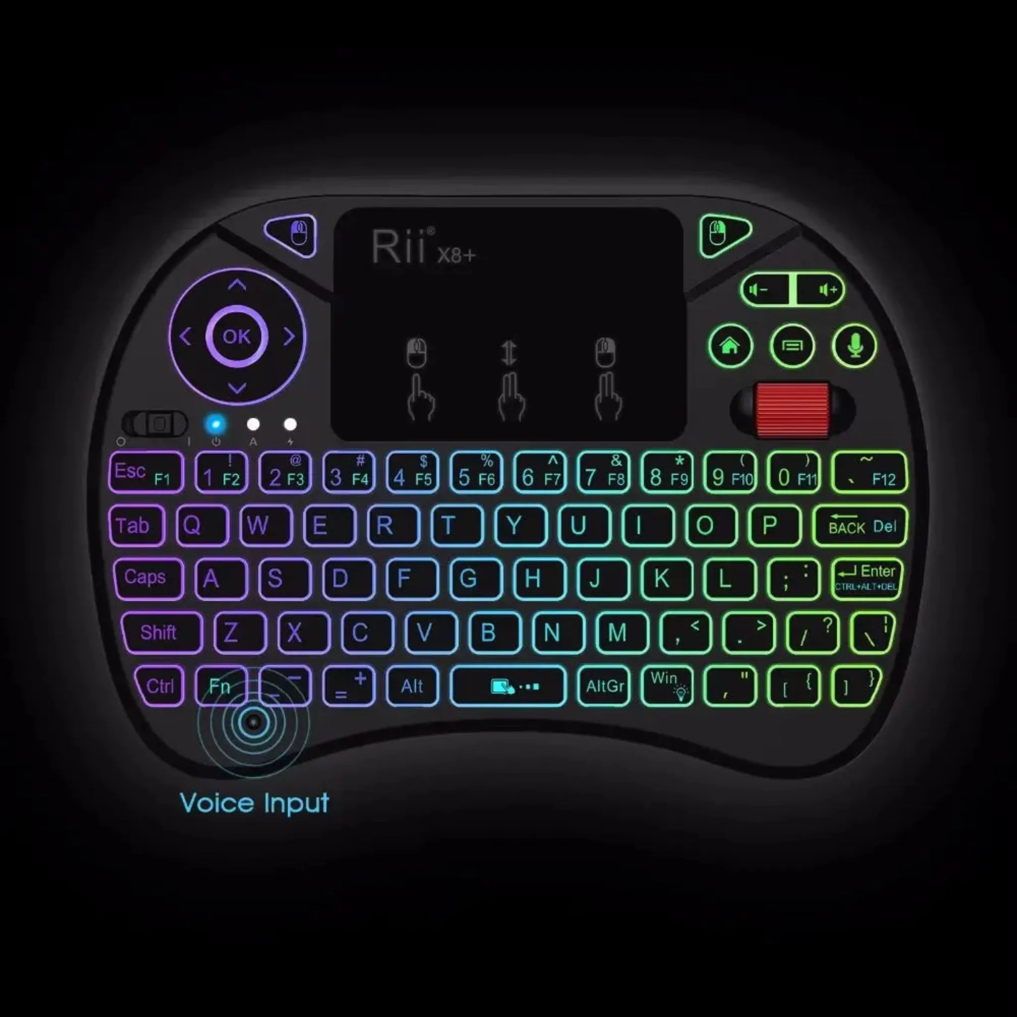 Mini Wireless Keyboard | Rii X8  Backlit Voice Search Touchpad